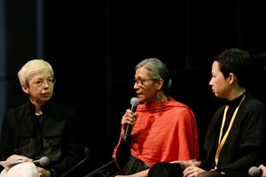 Discussion: Sandra Skurvida, Amina Ahmed & Lara Day. Morning Notes: Day 2. FIELD MEETING Take 6: Thinking Collections (26 January 2019), in collaboration with Alserkal Avenue, Dubai. Courtesy of Asia Contemporary Art Week (ACAW).